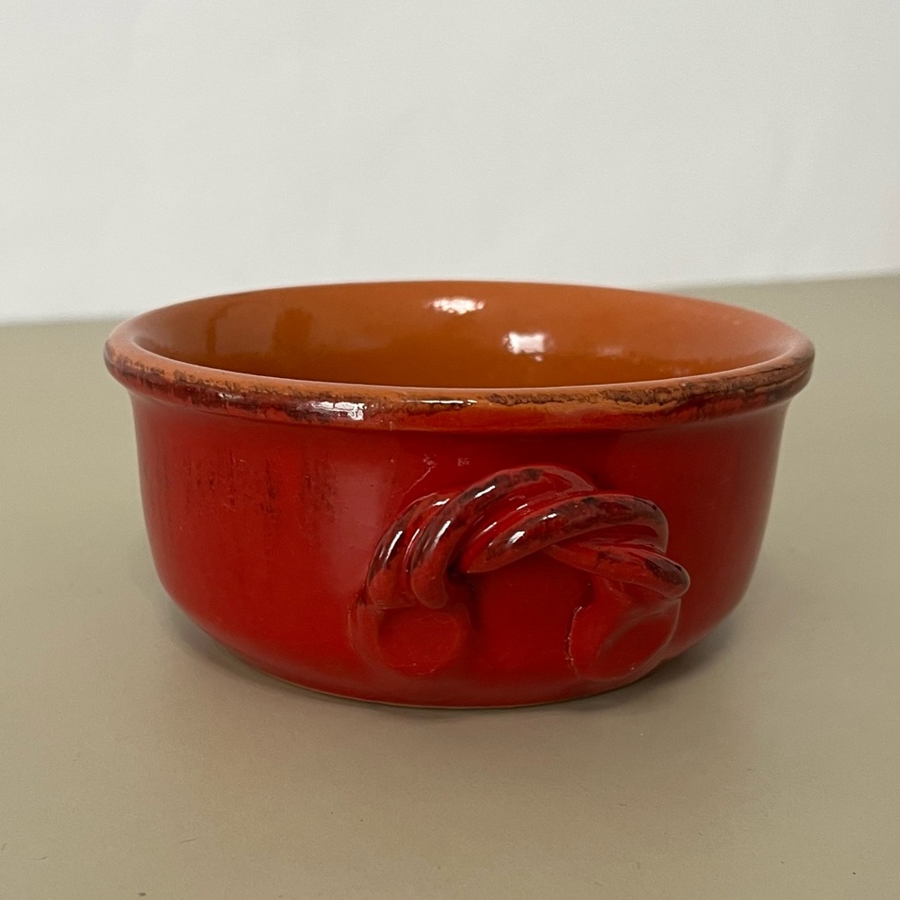DE SILVA Red Glazed Terra Cotta Pottery Small Bowl Made in Italy